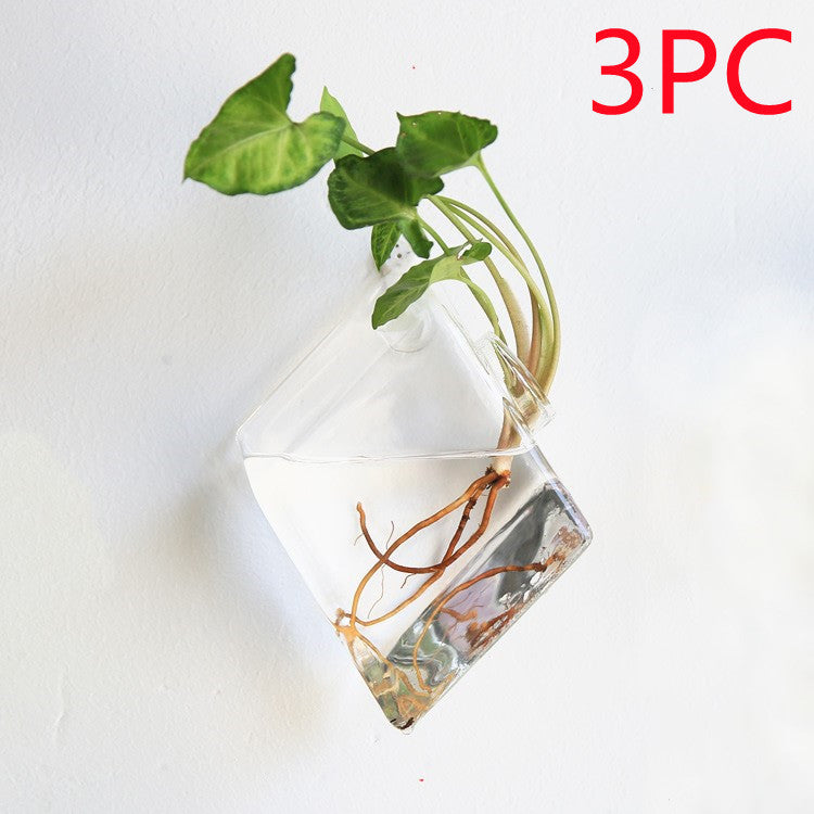 Fashion Wall Hanging Glass Flower Vase Terrarium Wall Fish Tank