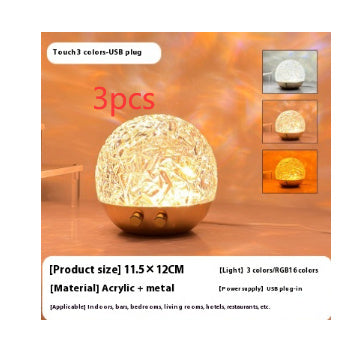 New Water Ripple Projector Night Light Crystal Mood Lamp Bedside
