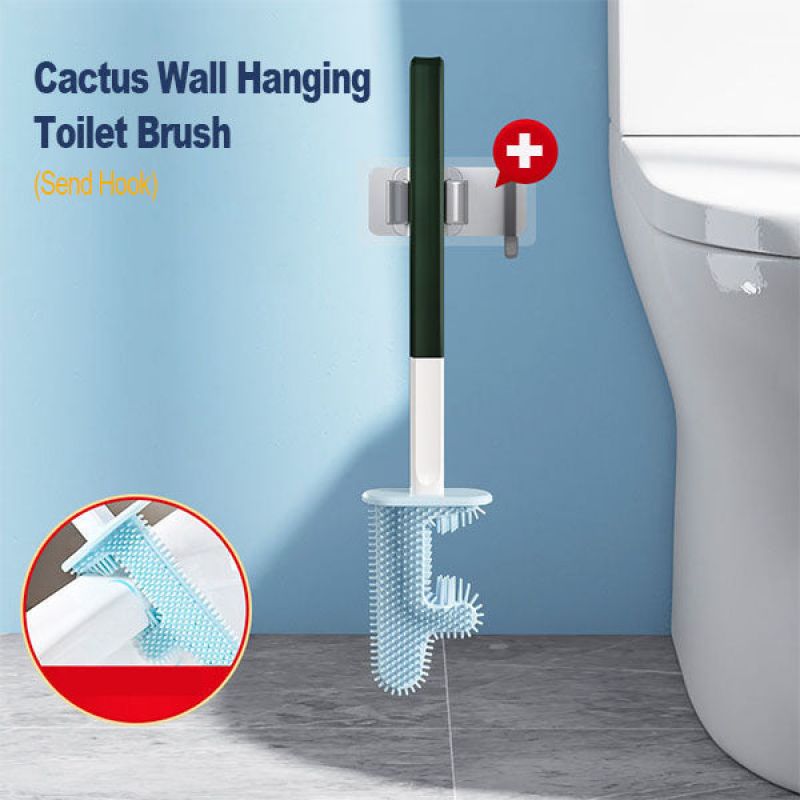 Household No Dead Corner Bathroom With Bucket Wall-mounted Cleaning Brush