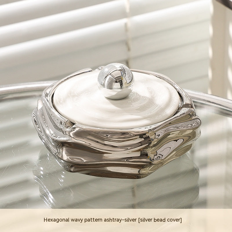 Ceramic Creative Ashtray Home Living Room With Lid
