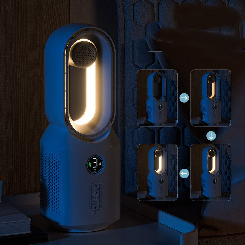 New Multi-functional Bladeless Fan Bluetooth Speaker LED Night Light