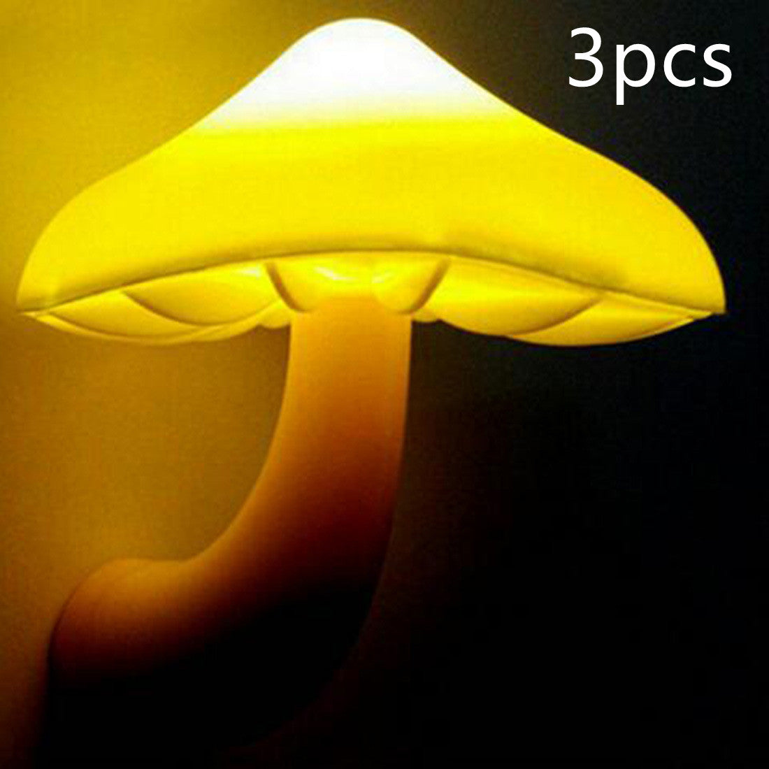 LED Night Light Mushroom Wall Socket Lamp EU US Plug Warm White Light