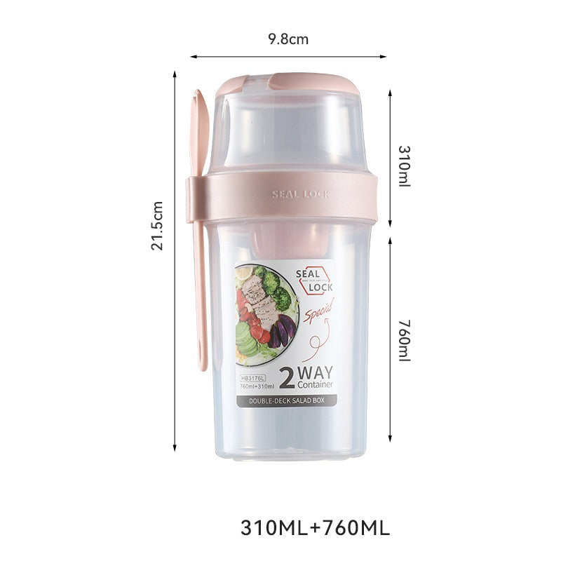Portable Breakfast Oatmeal Cereal Nut Yogurt Salad Cup Container Set