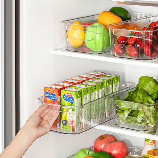 6 pieces Refrigerator Organizer Refrigerator Storage Set Plastic Transparent