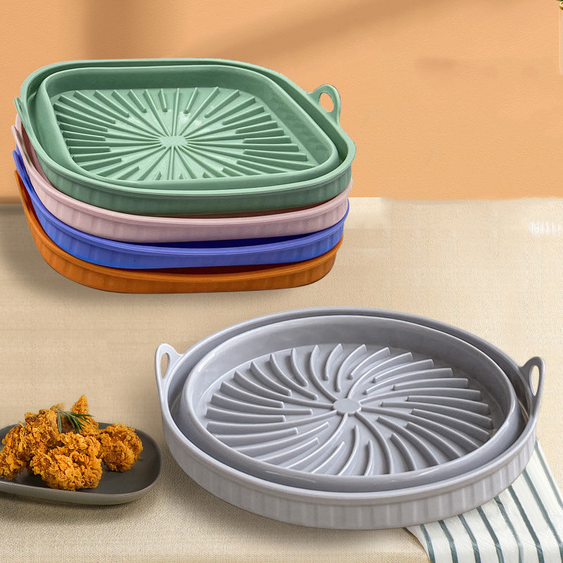 Kitchen Collapsible Air Fryer Silicone Pot Reusable Round Square Liners