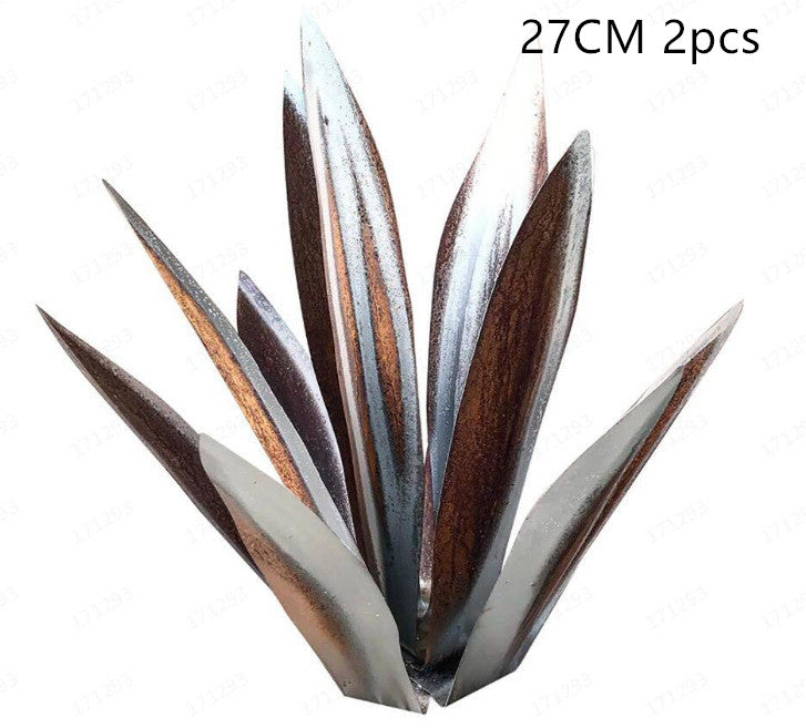 Metal Art 9 Leaves Tequila Rustic Sculpture Rust Garden Yard Art