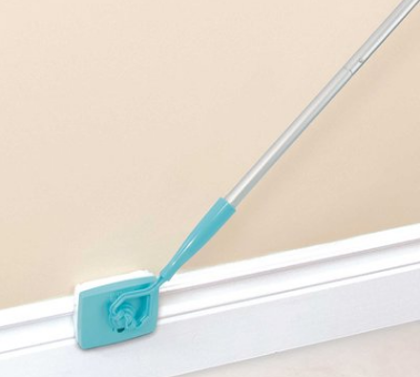 Lazy person retractable fiber cleaning rod cleaning brush door frame baseboard mop.