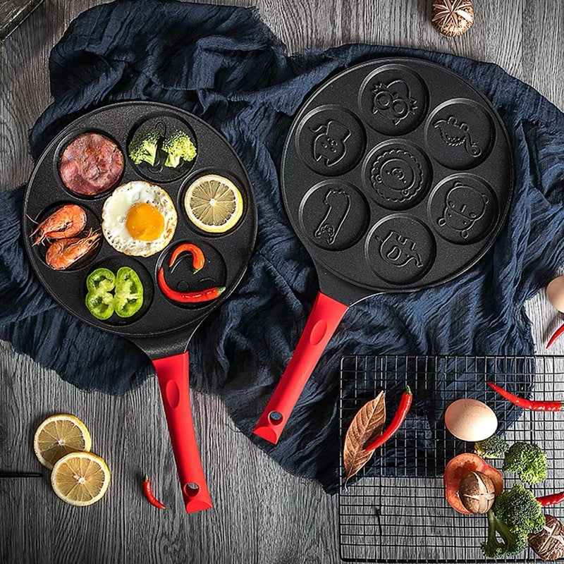 Aluminum Alloy Frying Pan Non-stick Seven-hole Breakfast pan