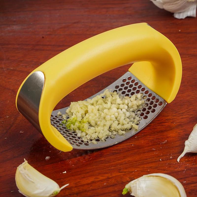 Stainless Steel Garlic Masher Garlic Press Household Manual Curve