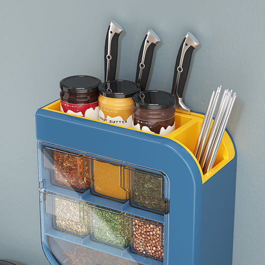 Kitchen Knife Holder Condiment Seasoning Shelf Salt Shaker