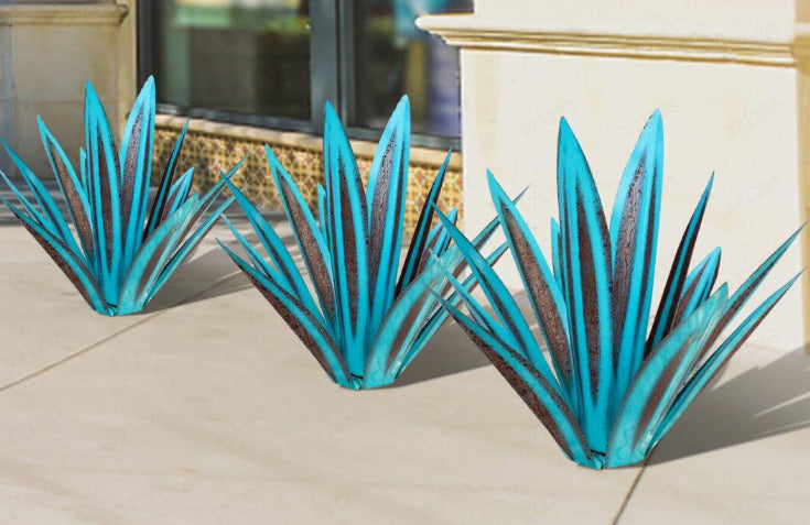 Metal Art 9 Leaves Tequila Rustic Sculpture Rust Garden Yard Art