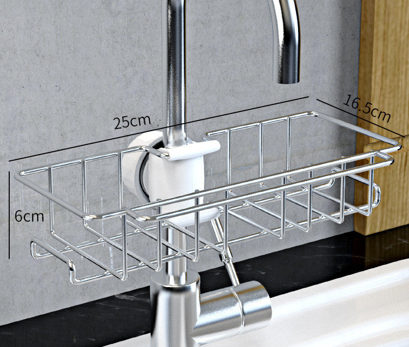 Stainless Steel Sink Storage Rack Kitchen Bathroom Adjustable Kitchen Organizer