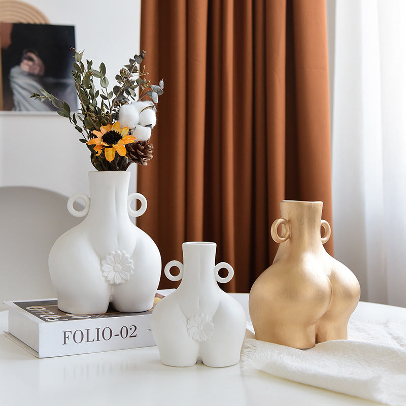 Nordic Human Body Ceramics Vases Home Decoration Accessories