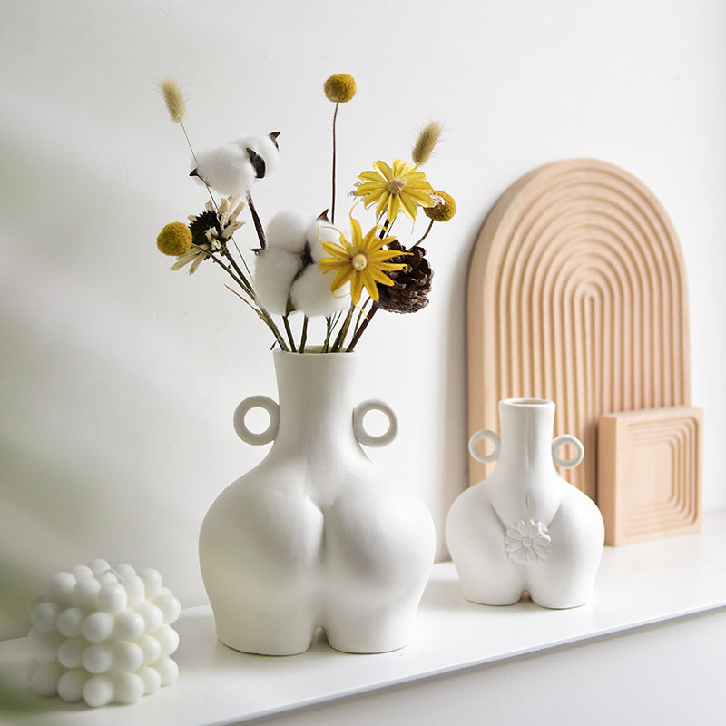 Nordic Human Body Ceramics Vases Home Decoration Accessories