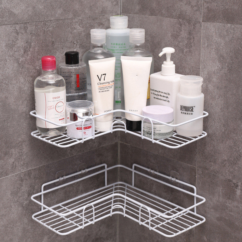 Bathroom Shelf Corner Frame Shower Wrought Iron Storage Rack Holder