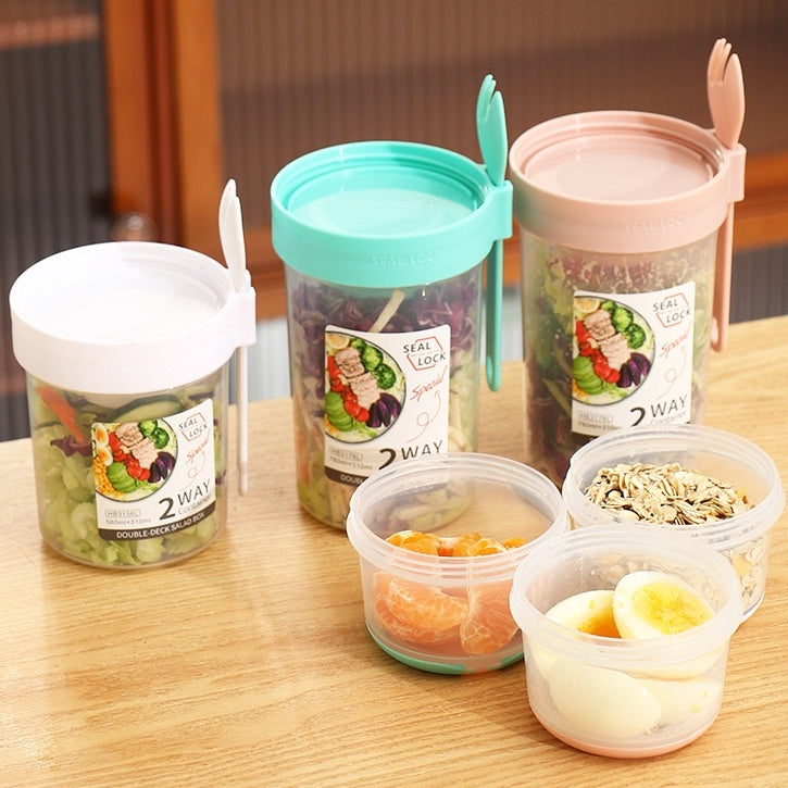 Portable Breakfast Oatmeal Cereal Nut Yogurt Salad Cup Container Set