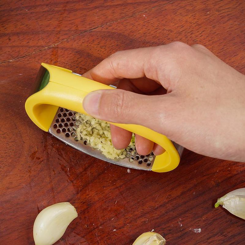 Stainless Steel Garlic Masher Garlic Press Household Manual Curve