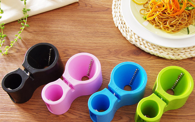 Creative multi-function spiral double-head grater with sharpener