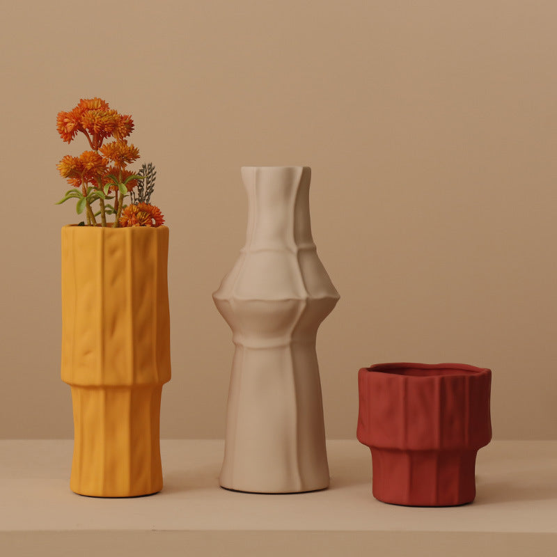 Nordic Simple Morandi Art Vase Villa Home Vases Decoration