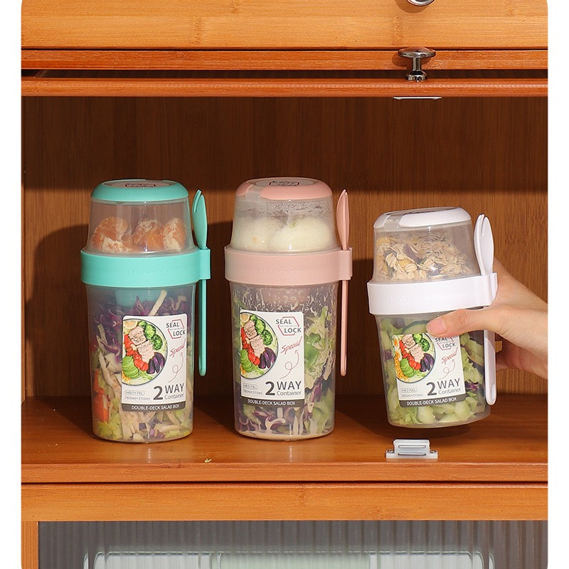 Portable Breakfast Oatmeal Cereal Nut Yogurt Salad Cup Container Set