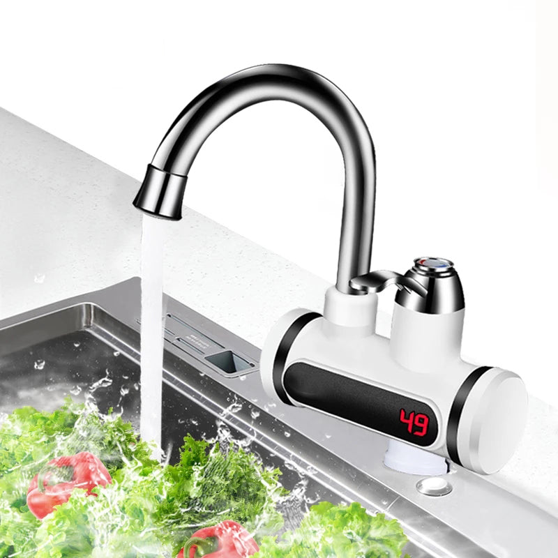 Kitchen Electric Water Tap Water Heater Temperature Display Cold Heating