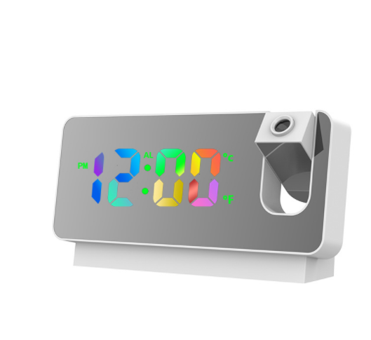 3D Projection Alarm Clock LED Mirror Clock Display With Snooze Function=