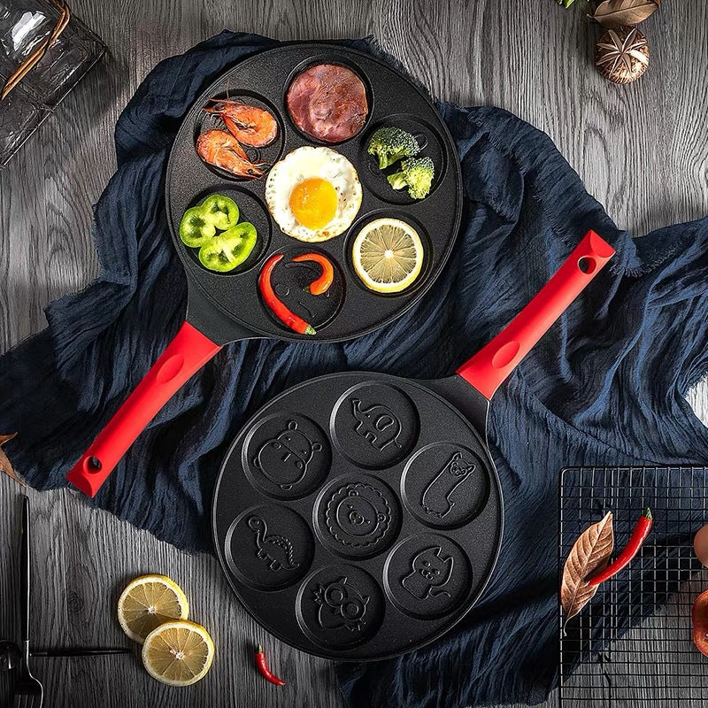 Aluminum Alloy Frying Pan Non-stick Seven-hole Breakfast pan