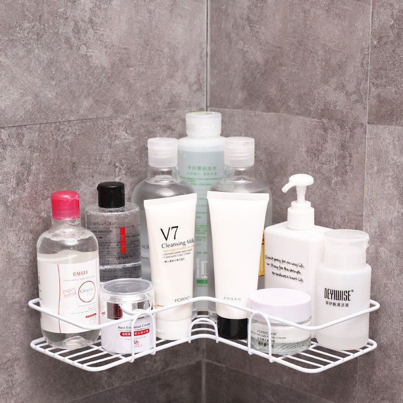 Bathroom Shelf Corner Frame Shower Wrought Iron Storage Rack Holder