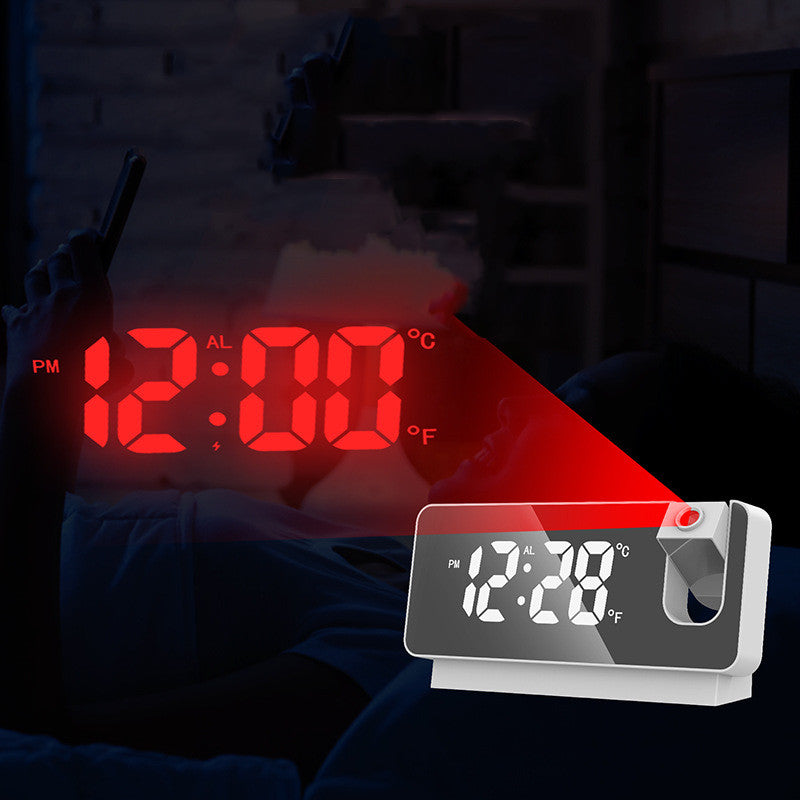 3D Projection Alarm Clock LED Mirror Clock Display With Snooze Function=