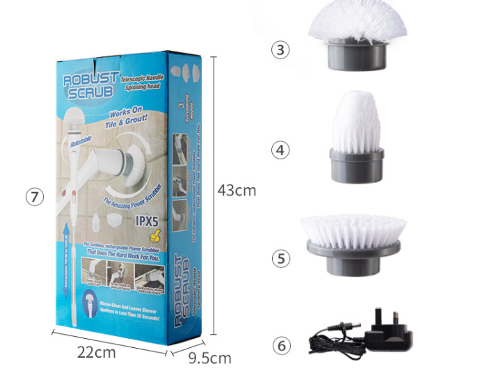 Bathroom Wireless Electric Cleaning Brush Kit