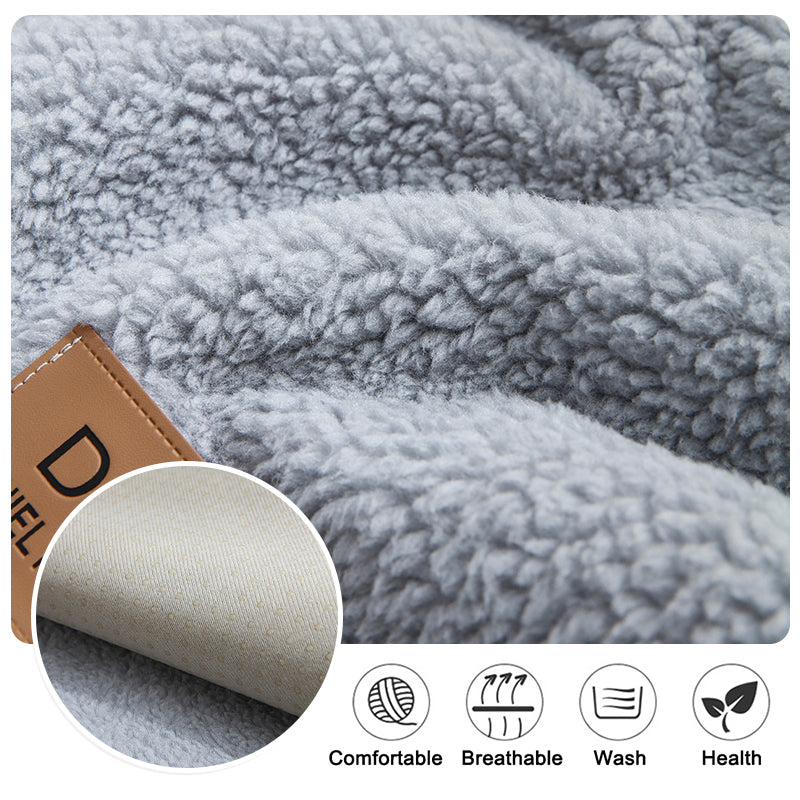 Modern Solid Color Winter Lamb Wool Sofa Towel Thicken Plush Soft