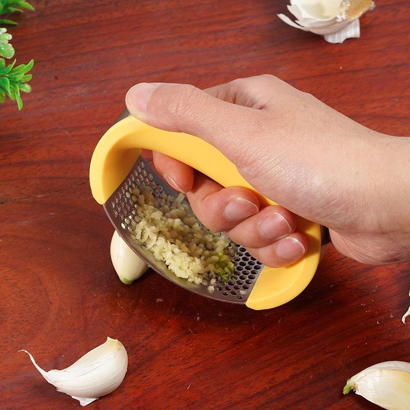Stainless Steel Garlic Masher Garlic Press Household Manual Curve