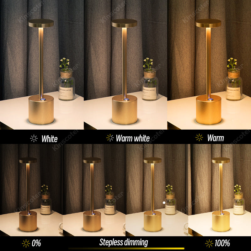 LED Aluminum Rechargeable Desk Lamp Touch Dimming Metal Table Lamps