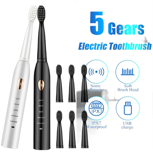 Ultrasonic Sonic Electric Toothbrush Rechargeable