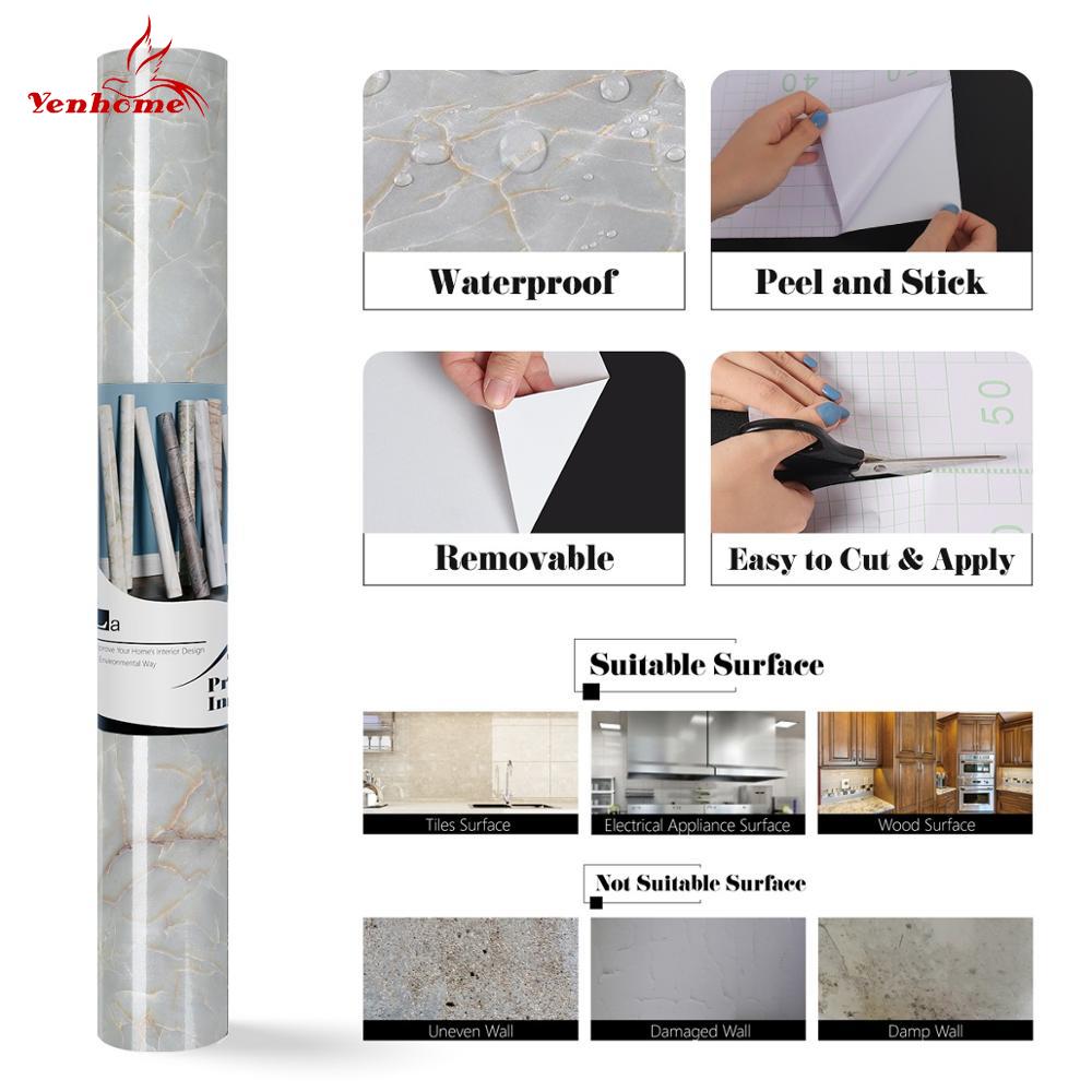 Waterproof Marble Self Adhesive Wallpaper Vinyl Film
