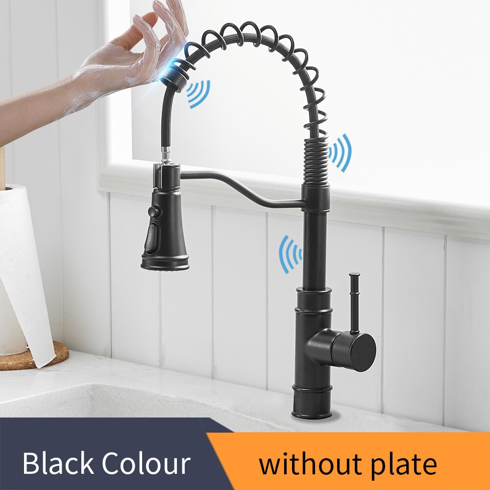 Sensor Kitchen Faucets Brushed Gold Smart