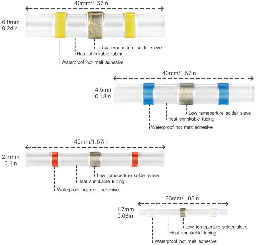 Solder Seal Wire Connectors - Heat Shrink Solder