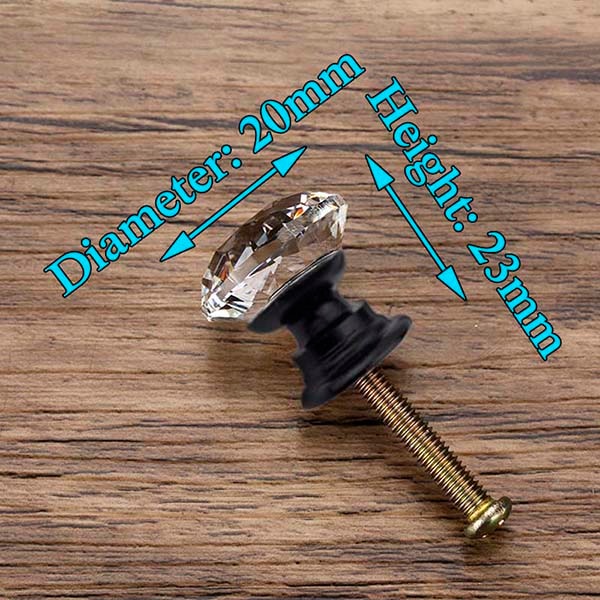 Diamond Shape Design Crystal Glass Knobs Cupboard