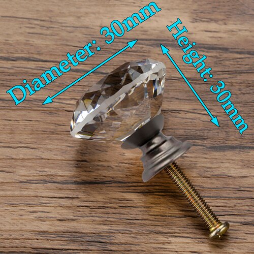 Diamond Shape Design Crystal Glass Knobs Cupboard