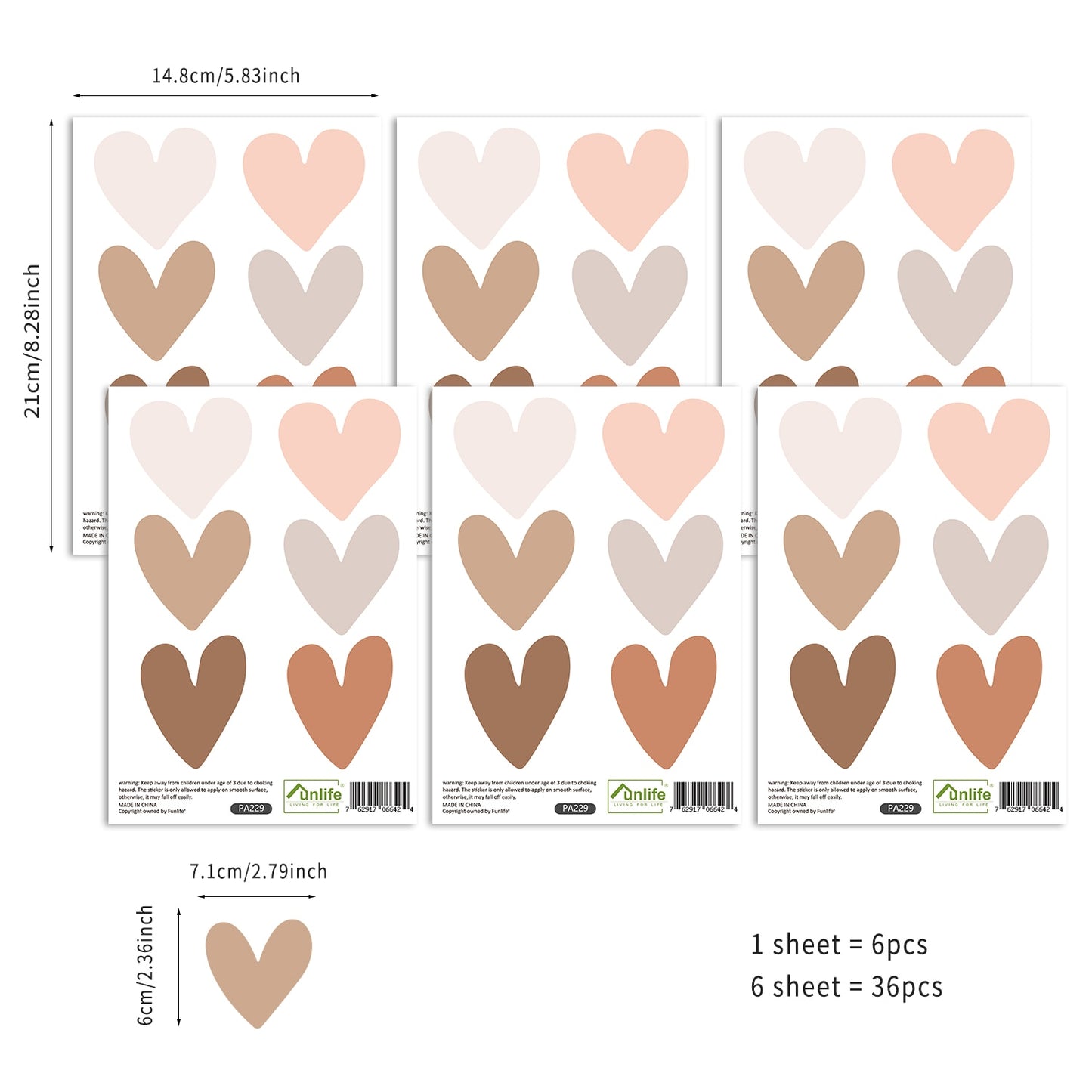 Boho Hearts Creative Wall Sticker Wall Art Decals Vinyl