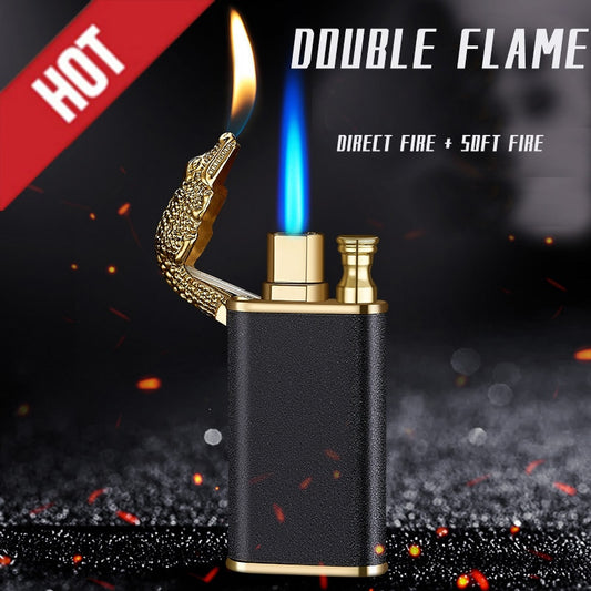 New Blue Flame Metal Crocodile Dolphin Double