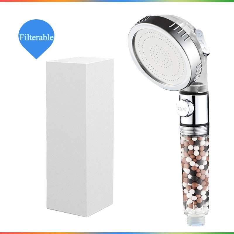 Bathroom 3-Function SPA Shower Head with Switch