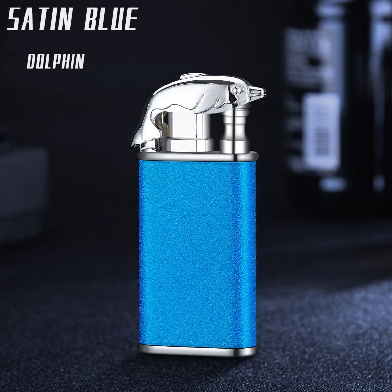 New Blue Flame Metal Crocodile Dolphin Double