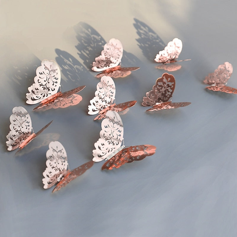 3D Hollow Butterfly Wall Sticker Butterfly Fridge