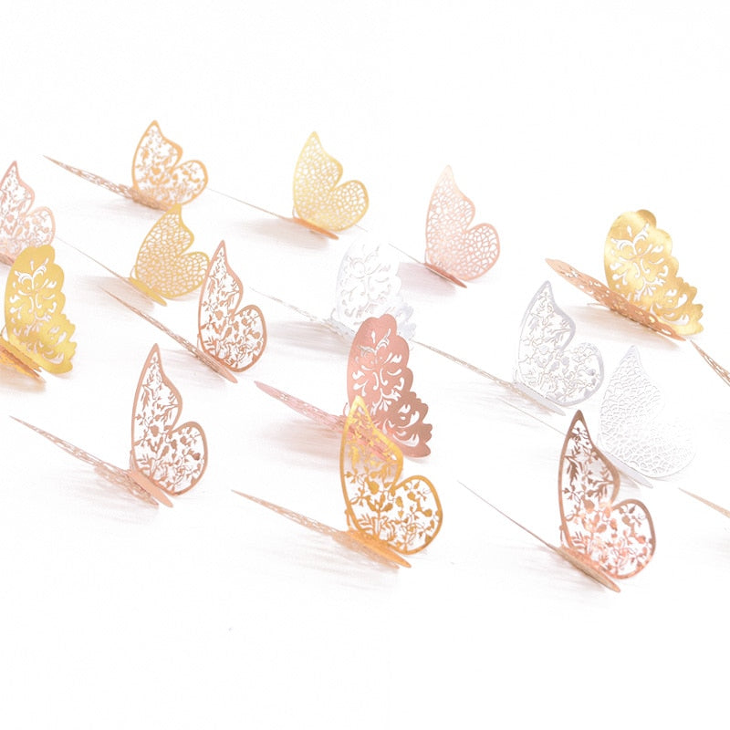 3D Hollow Butterfly Wall Sticker Butterfly Fridge