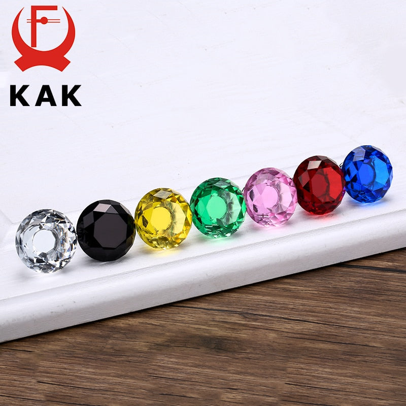Diamond Shape Design Crystal Glass Knobs Cupboard