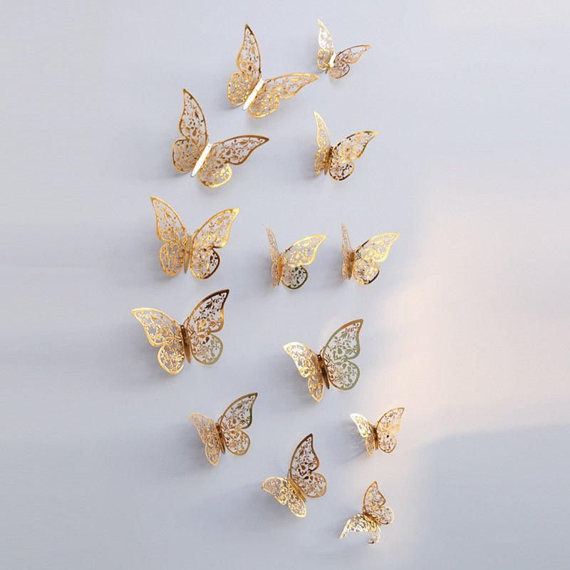 3D Hollow Butterfly Wall Sticker Butterfly Fridge