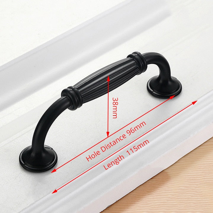 American Style Black Cabinet Handles Solid