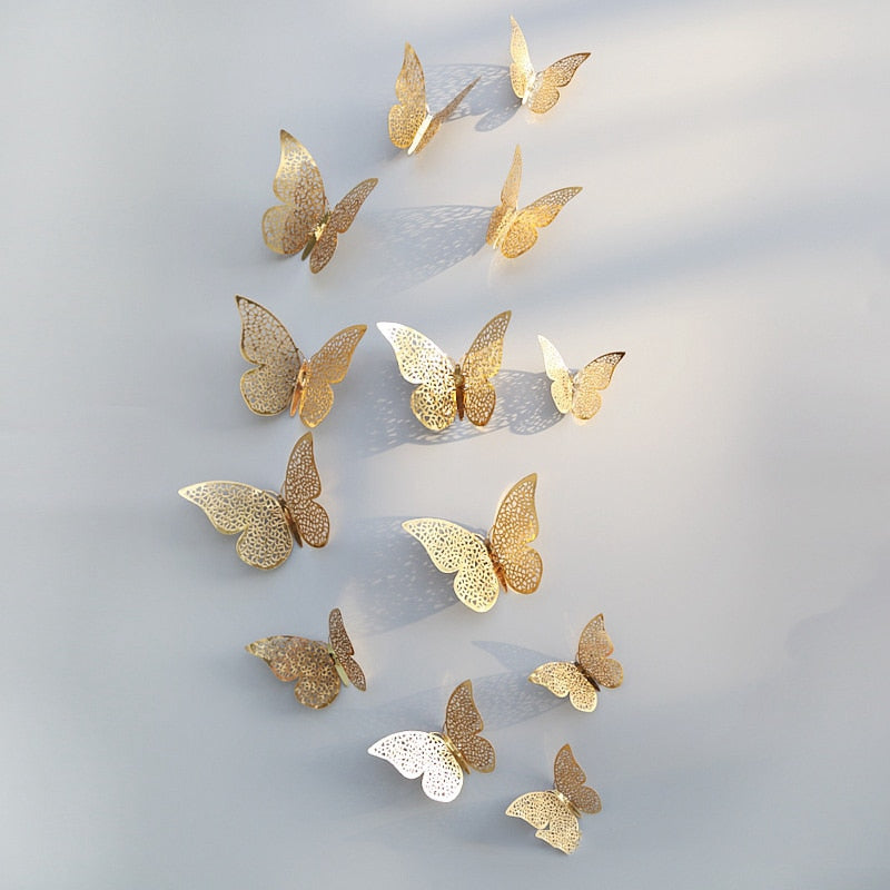 3D Hollow Butterfly Wall Sticker Butterfly Fridge