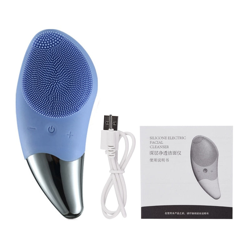 Mini Electric Facial Cleansing Brush Silicone